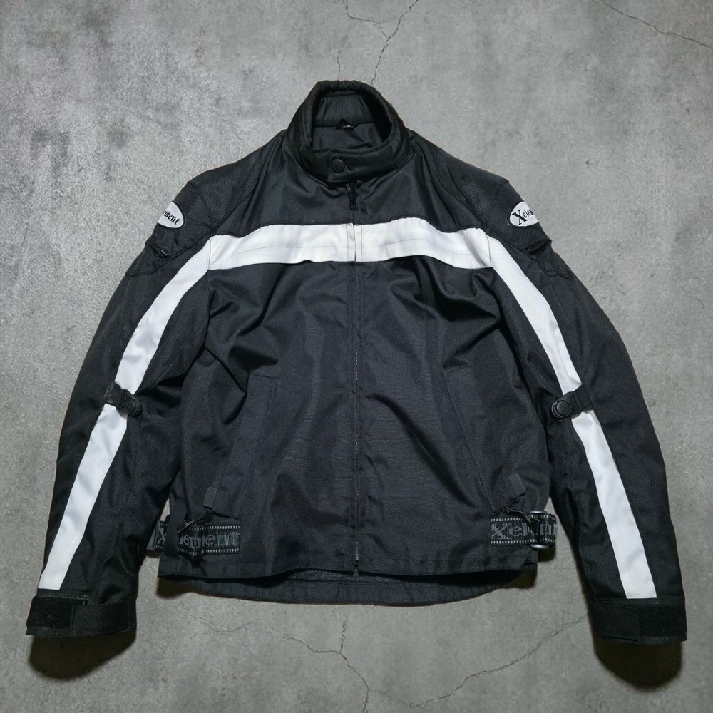 Xelement‎ Motorcycle Jacket Mens Medium Black White Padded Biker Riding Gear